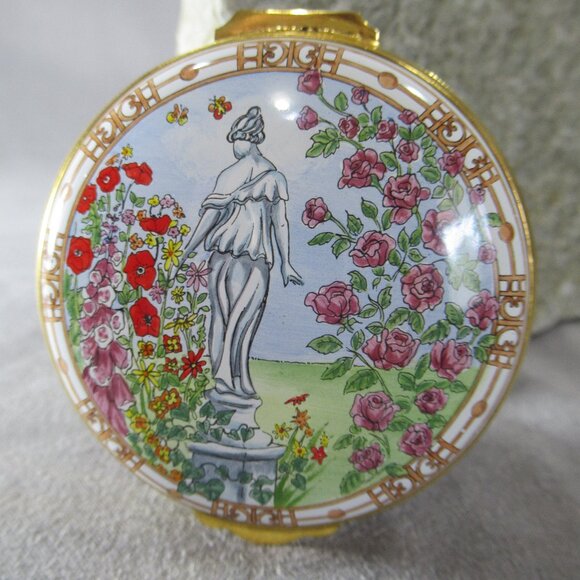 Greek Statue Garden Enamel Box, Crummles Trinket Box - Picture 1 of 8